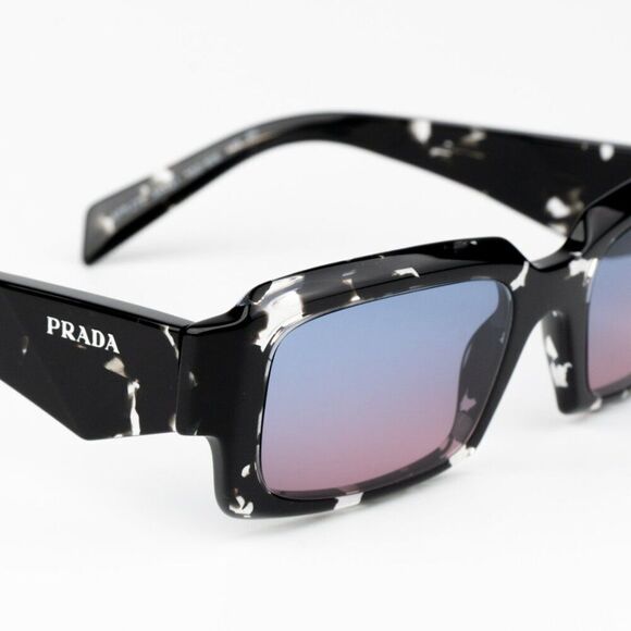 NEW Prada PR27ZS 15O60E Black Tortoise Blue Gradient Square Unisex Sunglasses - Picture 6 of 10